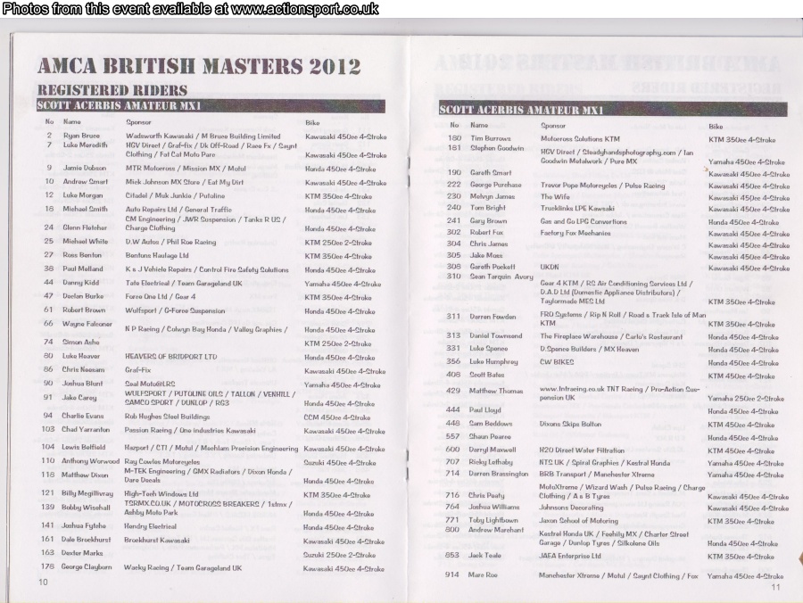 Event programme page